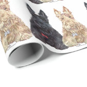 Wheaten en Black Scottie Dogs Cadeaupapier (Rol Hoek)