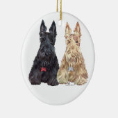 Wheaten en Black Scottie Dogs Keramisch Ornament (Rechts)