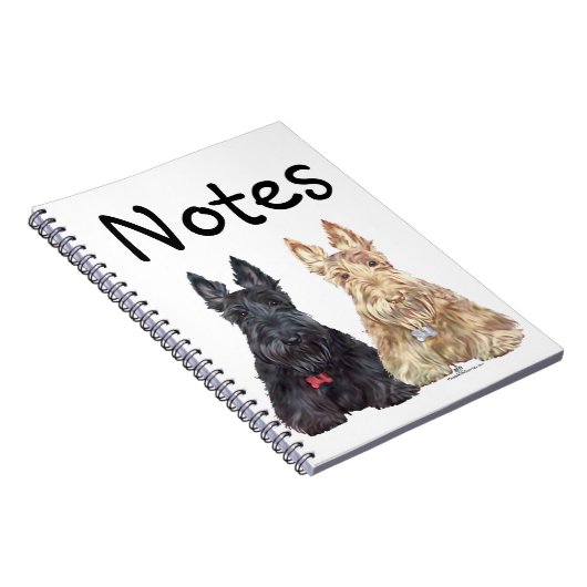 Wheaten en Black Scottie Dogs Notitieboek (Rechterzijde)