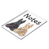 Wheaten en Black Scottie Dogs Notitieboek (Linkerzijde)