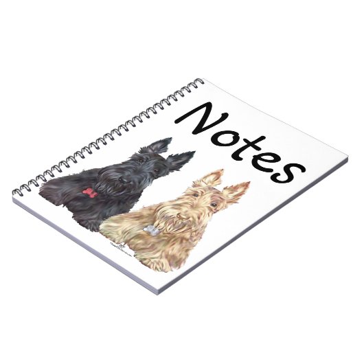 Wheaten en Black Scottie Dogs Notitieboek (Linkerzijde)