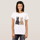 Wheaten en Black Scottie Dogs T-shirt (Voorkant volledig)