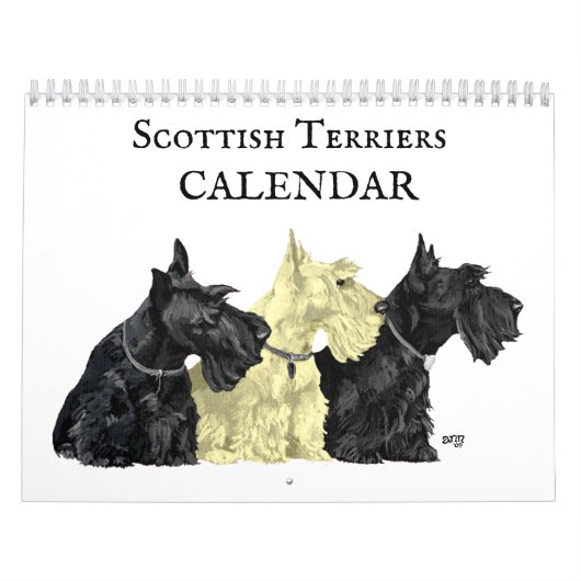 Wheaten en Black SCOTTIES Kalender (Hoes)