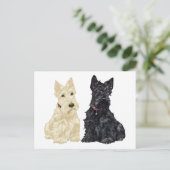 Wheaten en Black Scottish Terriers Briefkaart (Staand voorkant)