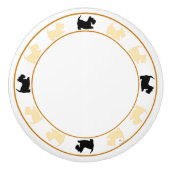 Wheaten en Black Scottish Terriers Keramische Knop (Voorkant)