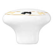 Wheaten en Black Scottish Terriers Keramische Knop (Zijkant)