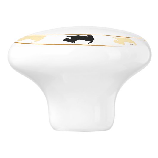 Wheaten en Black Scottish Terriers Keramische Knop (Zijkant)