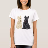 Wheaten en Black Scottish Terriers T-shirt (Voorkant)