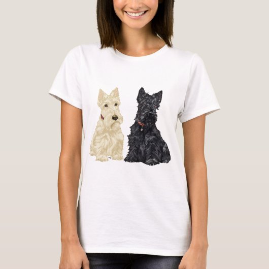 Wheaten en Black Scottish Terriers T-shirt (Voorkant)