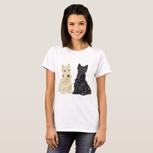 Wheaten en Black Scottish Terriers T-shirt (Voorkant volledig)