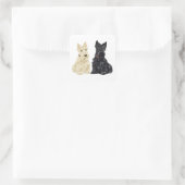 Wheaten en Black Scottish Terriers Vierkante Sticker (Tas)