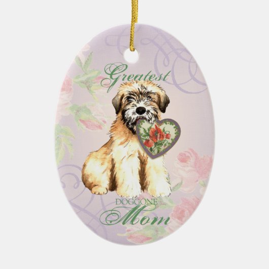 Wheaten Heart Mam Keramisch Ornament (Voorkant)