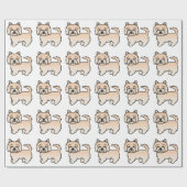 Wheaten Norwich Terrier Cartoon Dog Pattern Cadeaupapier (Vlak)