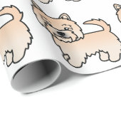 Wheaten Norwich Terrier Cartoon Dog Pattern Cadeaupapier (Rol Hoek)