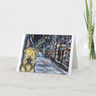 Wheaten scène van Kerstmis van de Winter Feestdagen Kaart