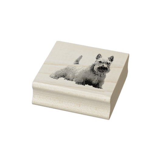 Wheaten Schotse terriër blij/voorzittend uitzicht Rubberstempel (Stempel)