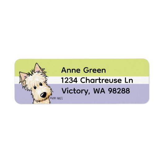 Wheaten Schotse Terrier Etiket (Voorkant)