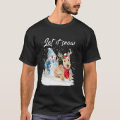 Wheaten Schotse Terriër Kerstman Hond Kerstsneeuw T-shirt (Voorkant)