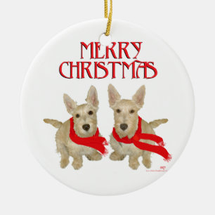 Wheaten Schotse Terriër Kerstmis Keramisch Ornament