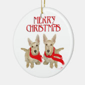 Wheaten Schotse Terriër Kerstmis Keramisch Ornament (Links)