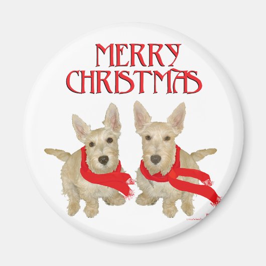 Wheaten Schotse Terriër Kerstmis Magneet (Voorkant)
