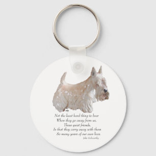 Wheaten Schotse Terrier Regenboogbrug Sleutelhanger