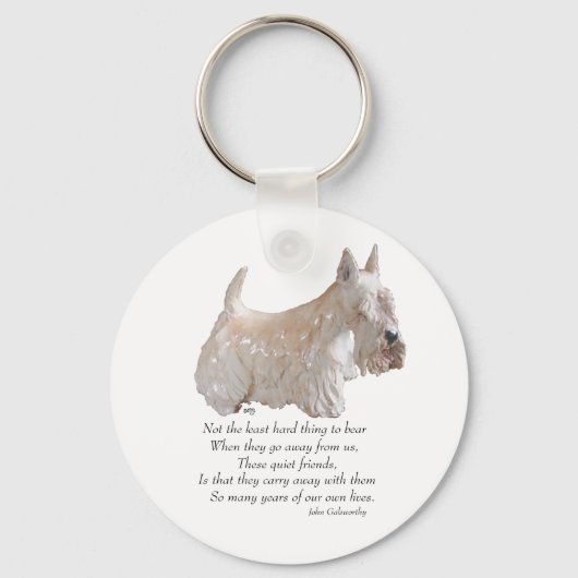 Wheaten Schotse Terrier Regenboogbrug Sleutelhanger (Voorkant)