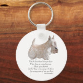 Wheaten Schotse Terrier Regenboogbrug Sleutelhanger (Voorkant)