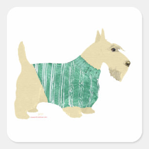 Wheaten Schotse Terriër Trui Vierkante Sticker