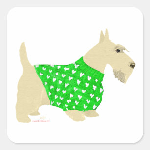 Wheaten Schotse Terriër Trui Vierkante Sticker