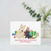 Wheaten Scottie en Pup Holiday Feestdagenkaart (Staand voorkant)
