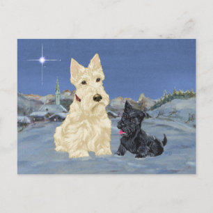 Wheaten Scottie en Pup Kerstmis Feestdagenkaart