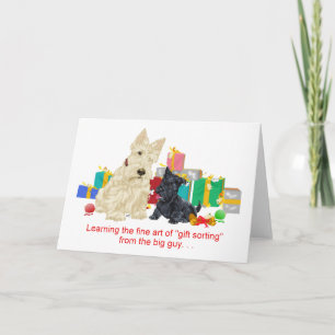 Wheaten Scottie en Pup Vakantie Feestdagen Kaart