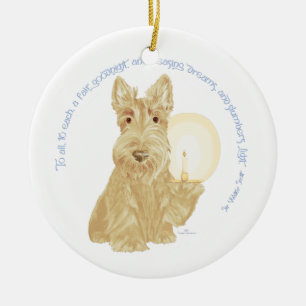 Wheaten Scottie Goedenacht Keramisch Ornament
