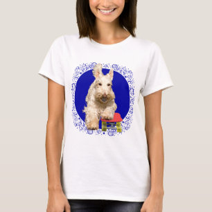 Wheaten Scottie op een Skateboard T-shirt