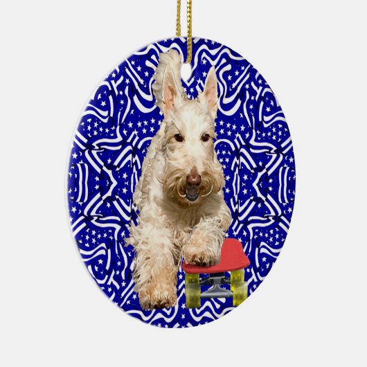 Wheaten Scottie Skateboard Ornament (Rechts)