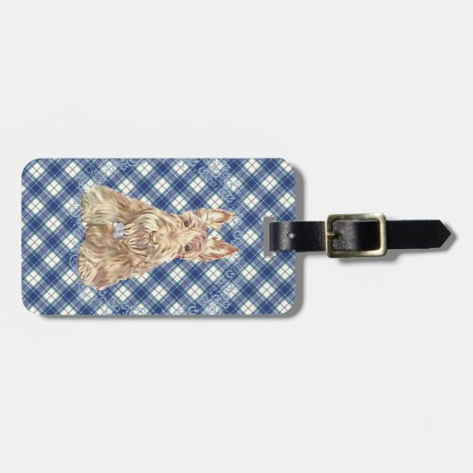 Wheaten Scottie Tartan Bagagelabel (Voorkant horizontaal)