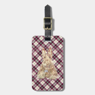 Wheaten Scottie Tartan Bagagelabel
