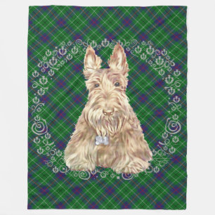 Wheaten Scottie Tartan Fleece Deken