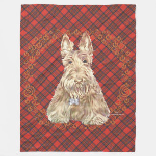 Wheaten Scottie Tartan Fleece Deken