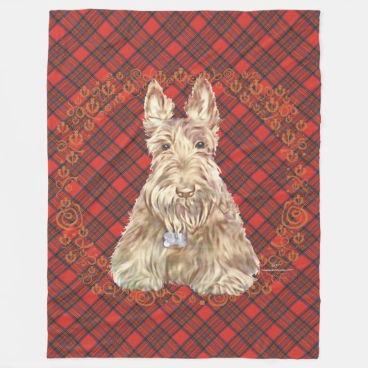Wheaten Scottie Tartan Fleece Deken (Voorkant)