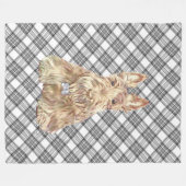 Wheaten Scottie Tartan Fleece Deken (Voorkant (Horizontaal))