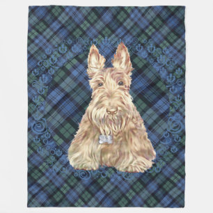 Wheaten Scottie Tartan Fleece Deken