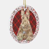 Wheaten Scottie Tartan Keramisch Ornament (Rechts)