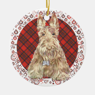 Wheaten Scottie Tartan Keramisch Ornament