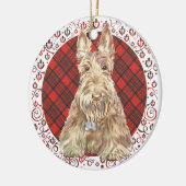 Wheaten Scottie Tartan Keramisch Ornament (Links)