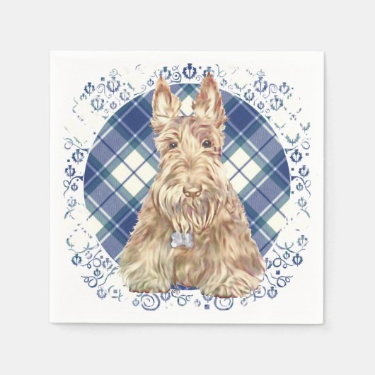 Wheaten Scottie Tartan Servetten (Voorkant)