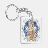 Wheaten Scottie Tartan Sleutelhanger (Voorkant Links)