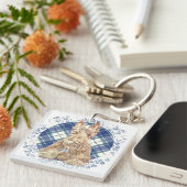 Wheaten Scottie Tartan Sleutelhanger (Voorkant Rechts)