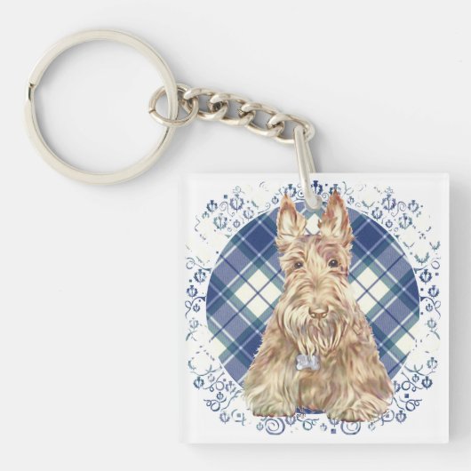 Wheaten Scottie Tartan Sleutelhanger (Voorkant)